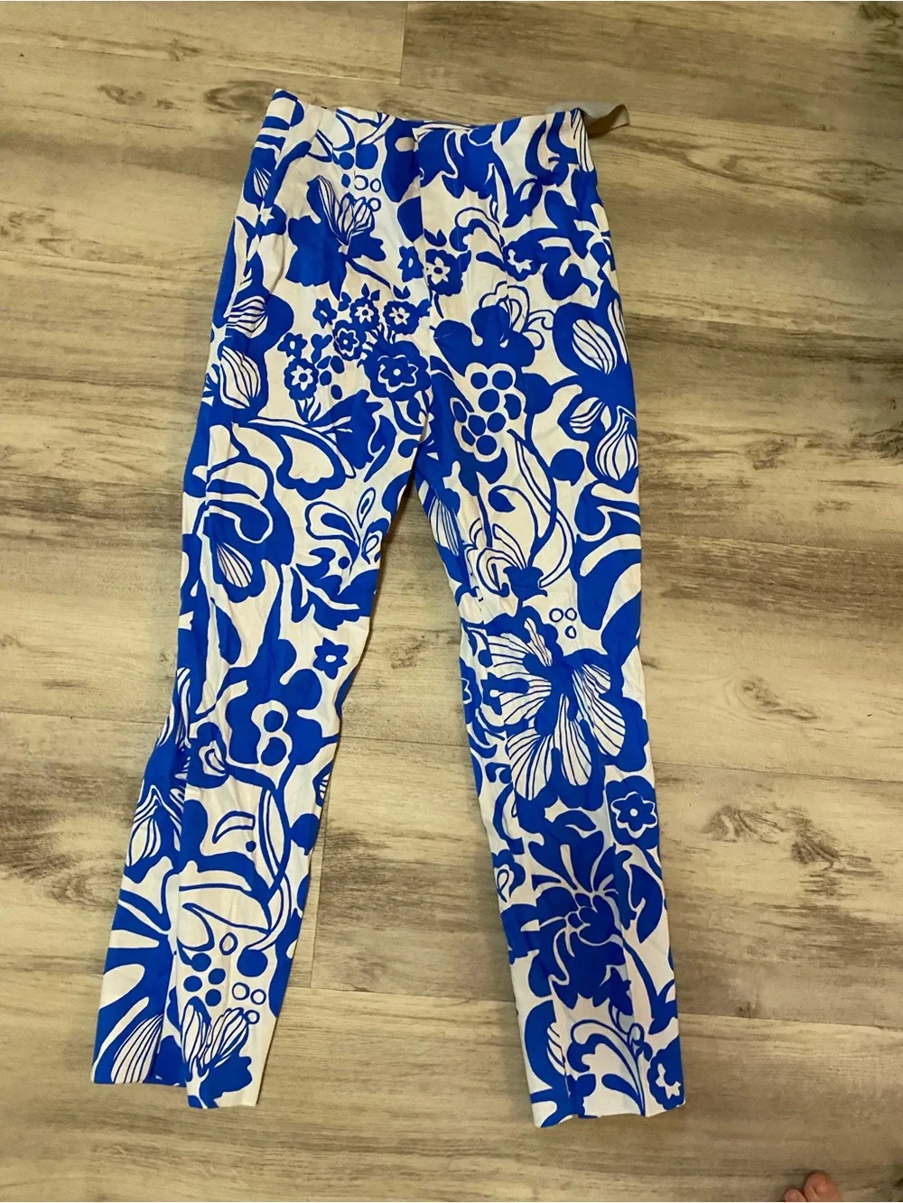 Zara Floral Blue Pants- brand new